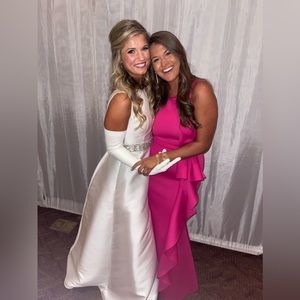 Eliza J Fuschia Dress with Ruffle (DRESS ON THE RIGHT)